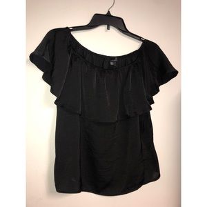 Forever 21 Satin Ruffle off the Shoulder Top